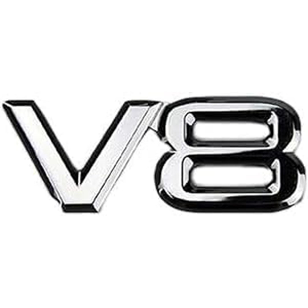 ملصق موديل V8 3D للعربية - فضي