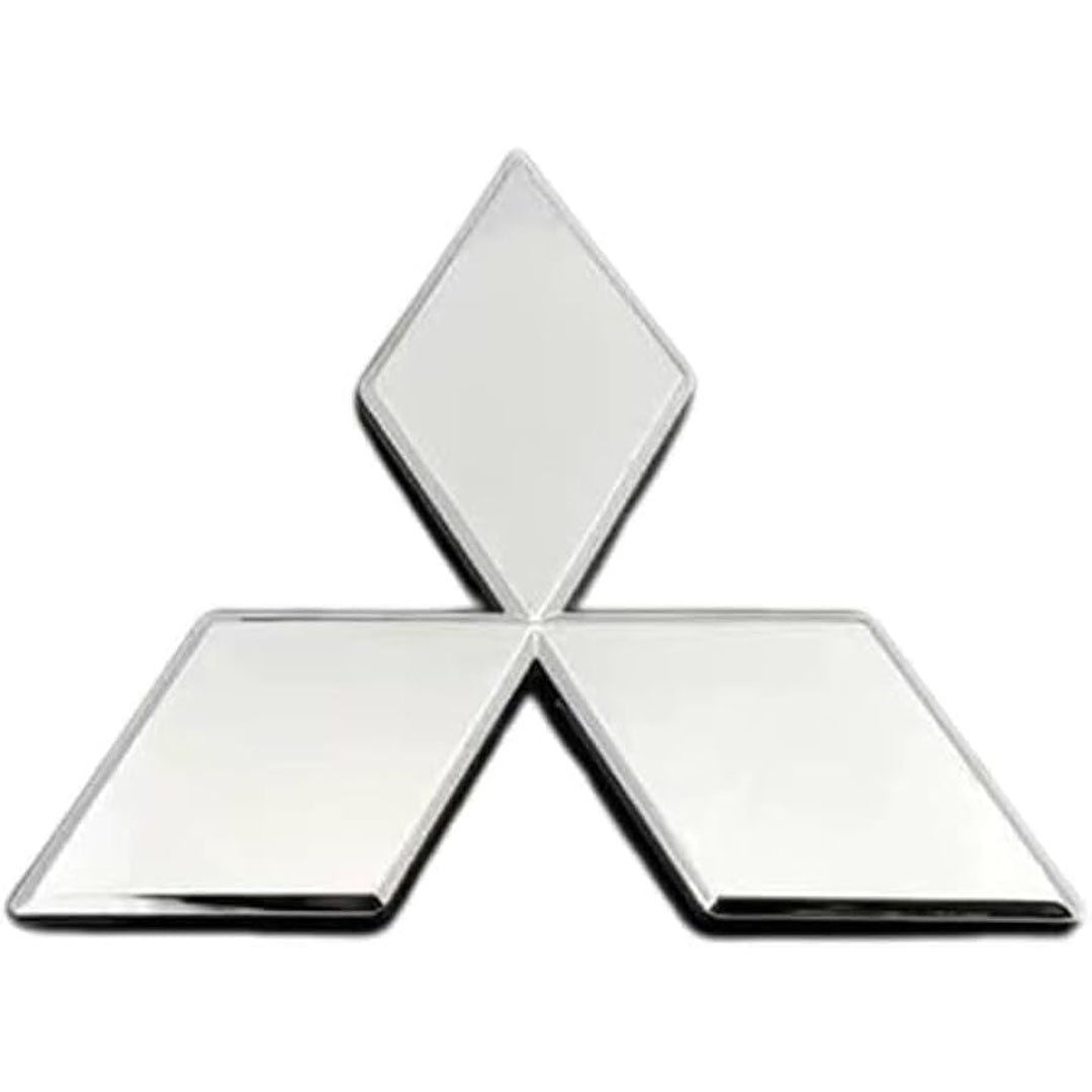 ملصق لوجو ميتسوبيشي كبير أمامي 3D – فضي