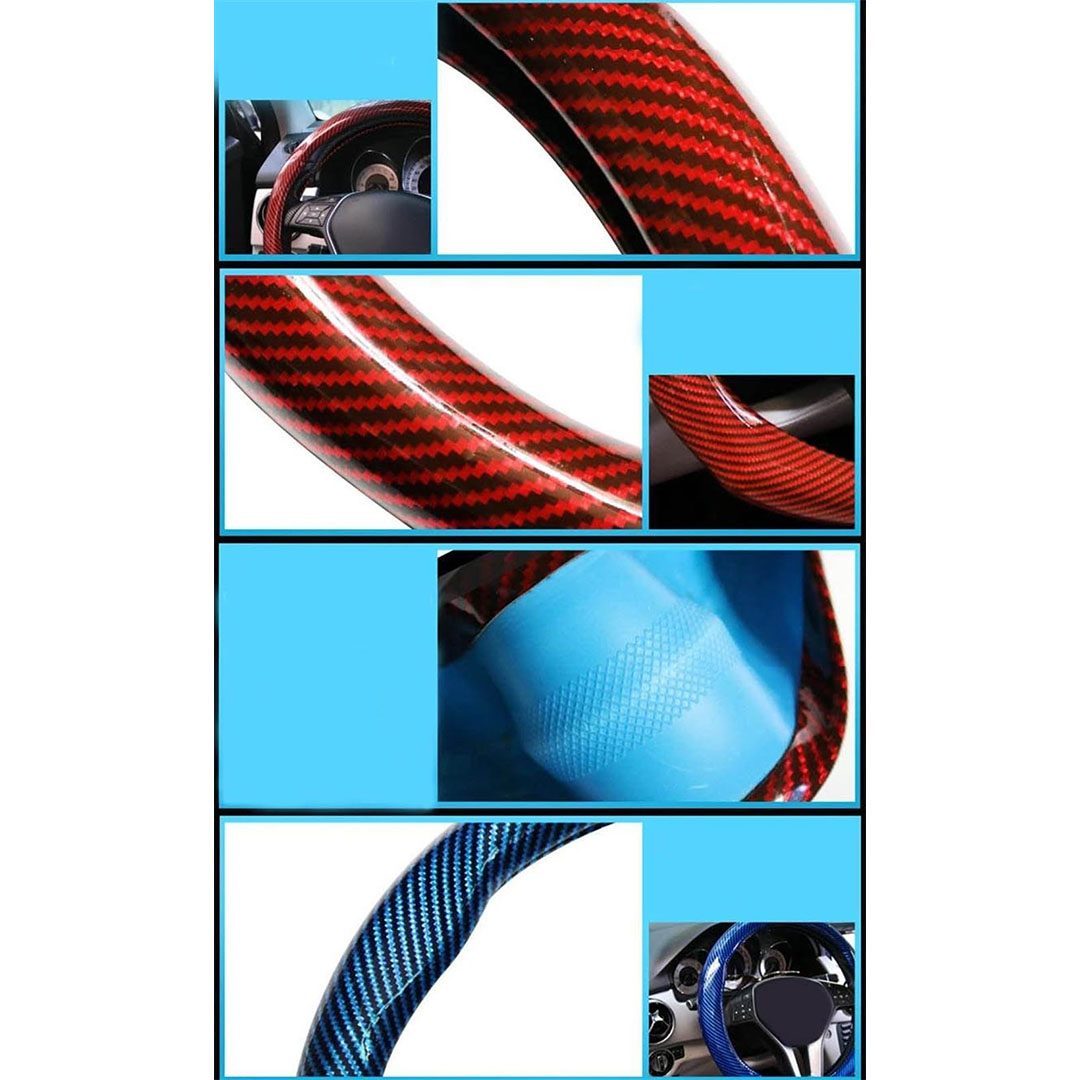 غطاء طارة دركسيون من الكربون - أحمر