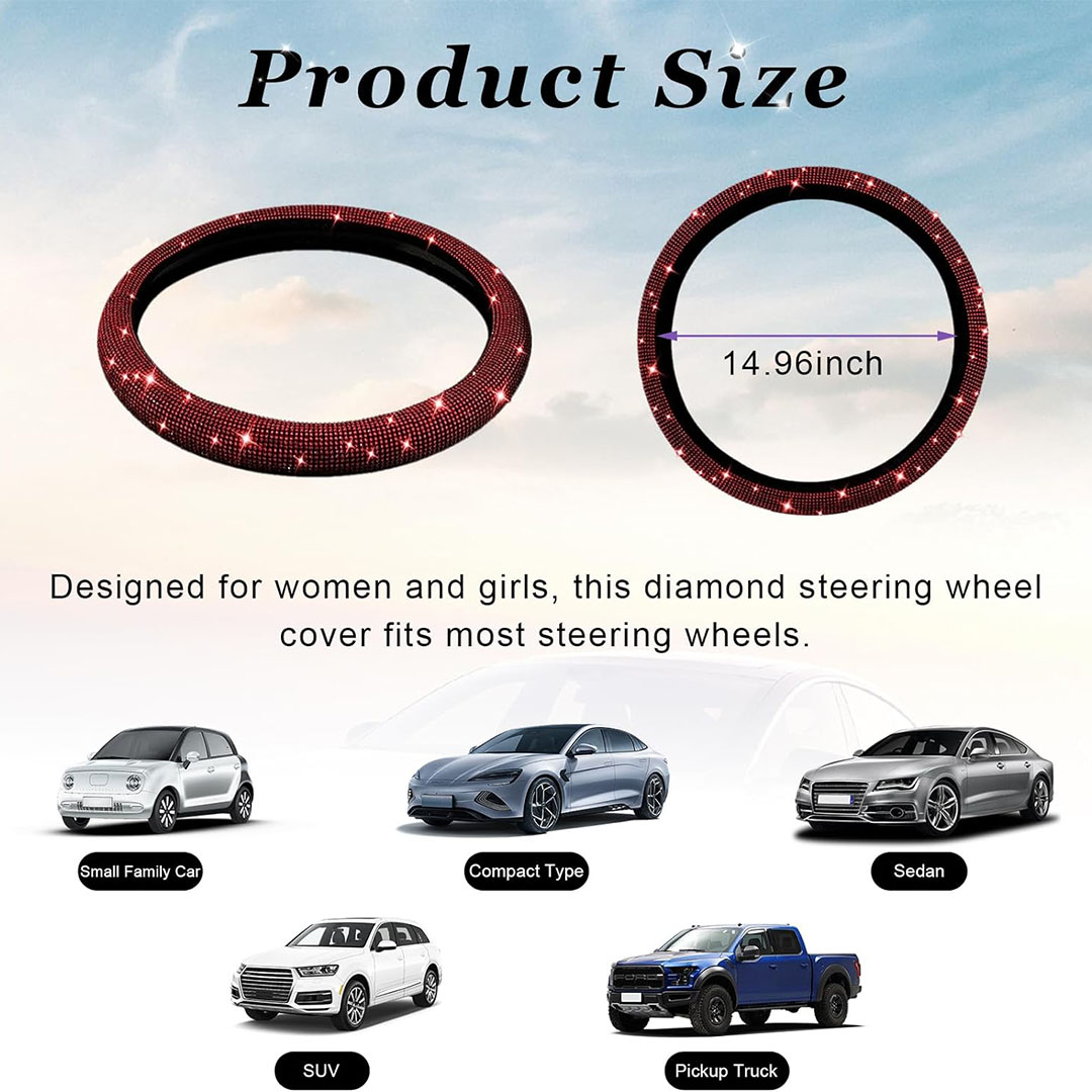 غطاء طارة دركسيون ستارس - أحمر