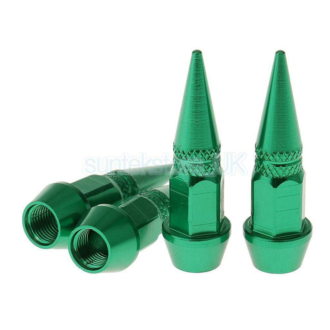 أغطية صمام عجلة السيارات 4 قطع - أخضر