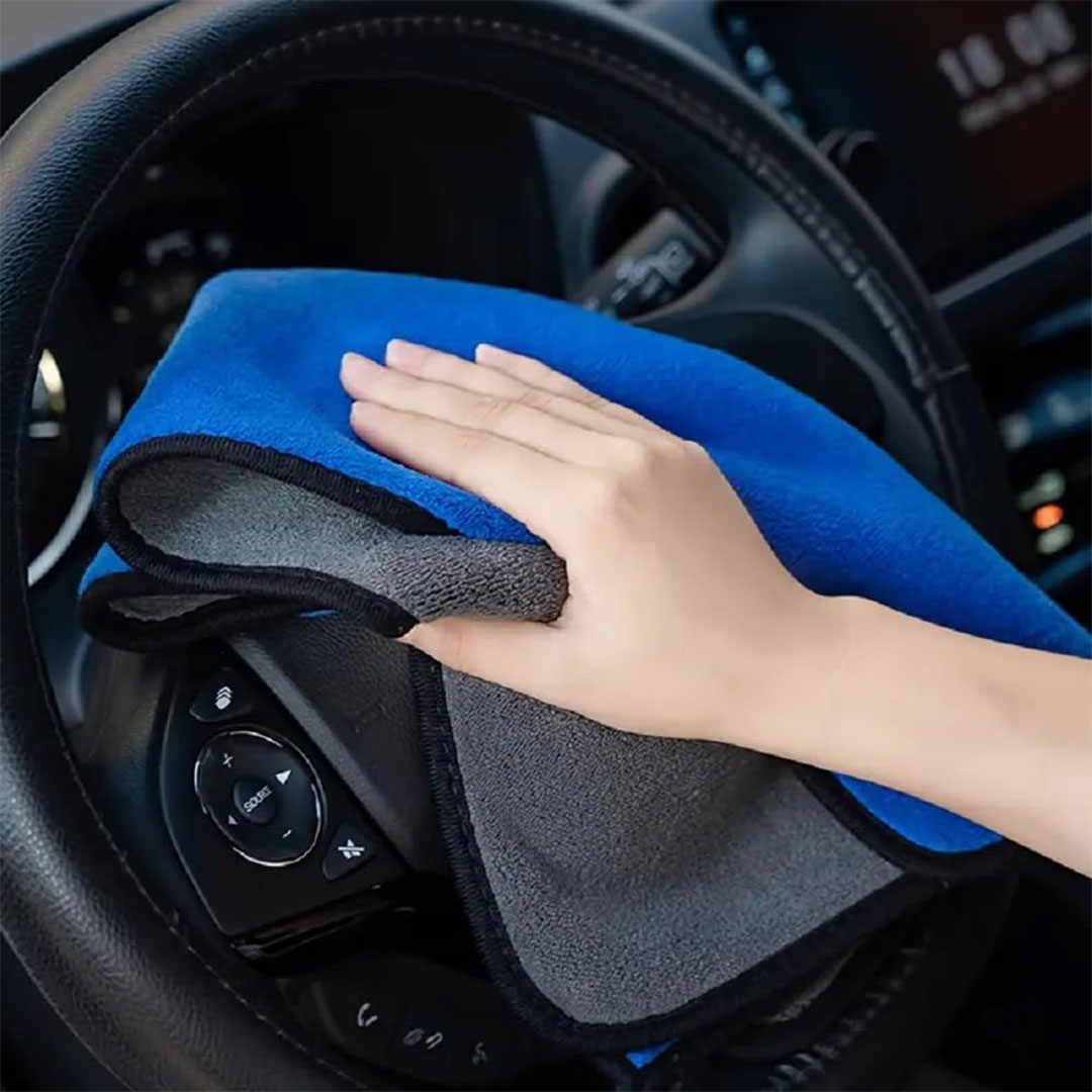 فوطة تنظيف مايكروفايبر - أزرق / رمادي