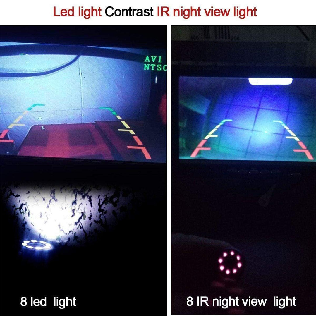كاميرا الرؤية الخلفية للسيارات - 8 لمبات ليد - أسود