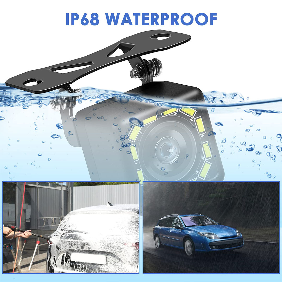 كاميرا خلفية للسيارات - 12 لمبات ليد - أسود