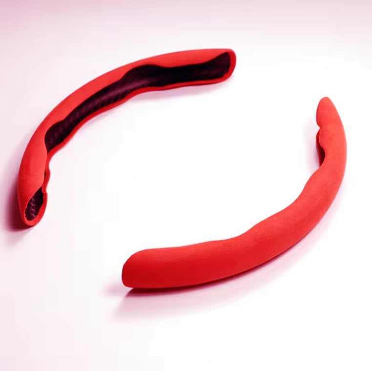 جراب طارة دركسيون السيارة - 2 قطعة - أحمر