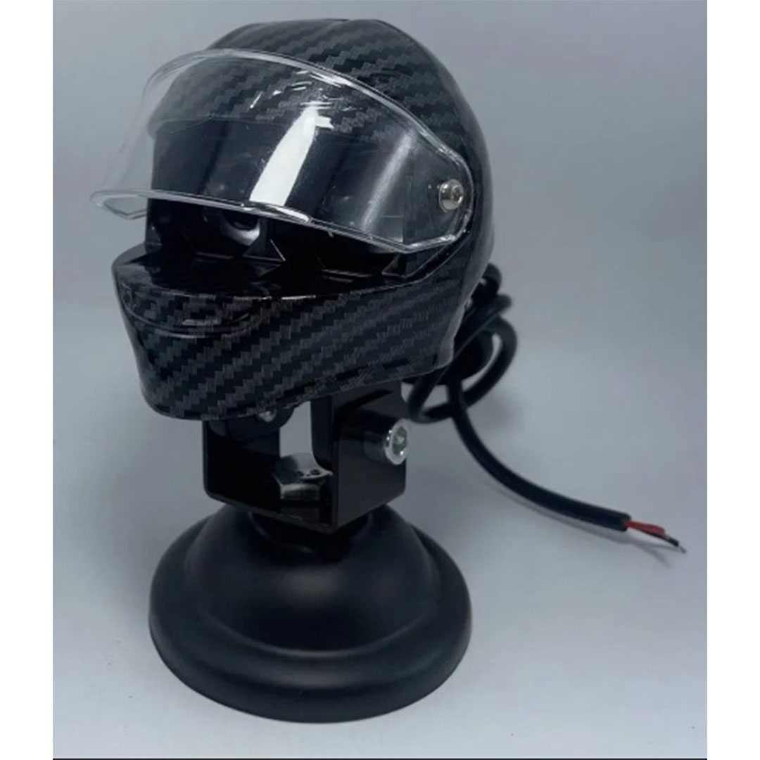 كشاف LED على شكل خوذة كربون للموتوسيكل