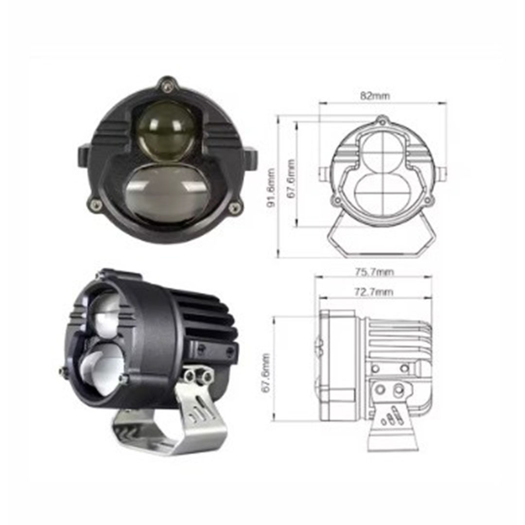 عدسة LED ثنائية اللون ضد الماء - 3 بوصة
