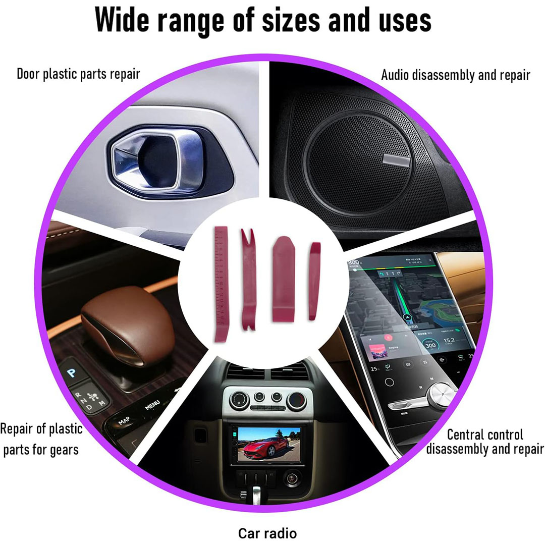 طقم أدوات صيانة السيارة بدون خدوش - أحمر