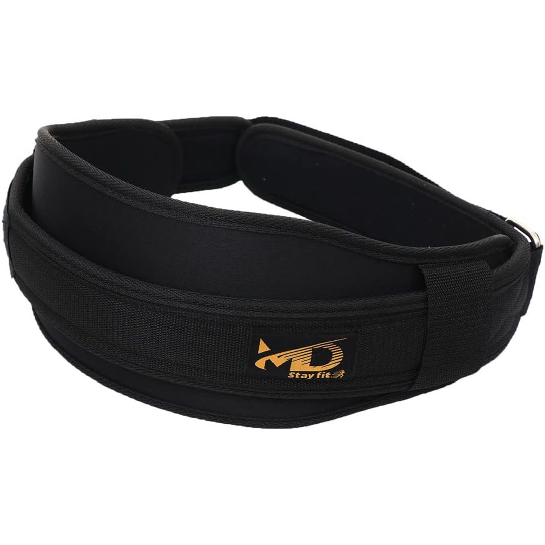 حزام جيم لرفع الاثقال من قماش متين داعم لفقرات الظهر - M