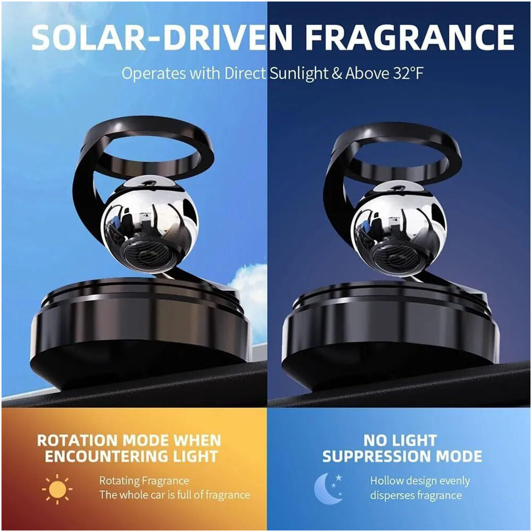 معطر هواء للسيارة يعمل بالطاقة الشمسية 360 درجة - متعدد الألوان