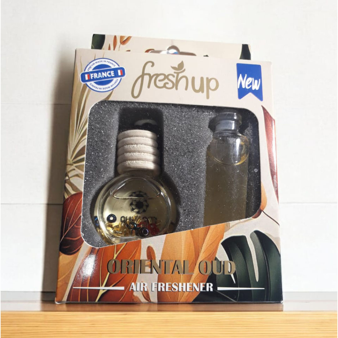 معطر زيت للسيارة مع زجاجة زيت اضافية - العود