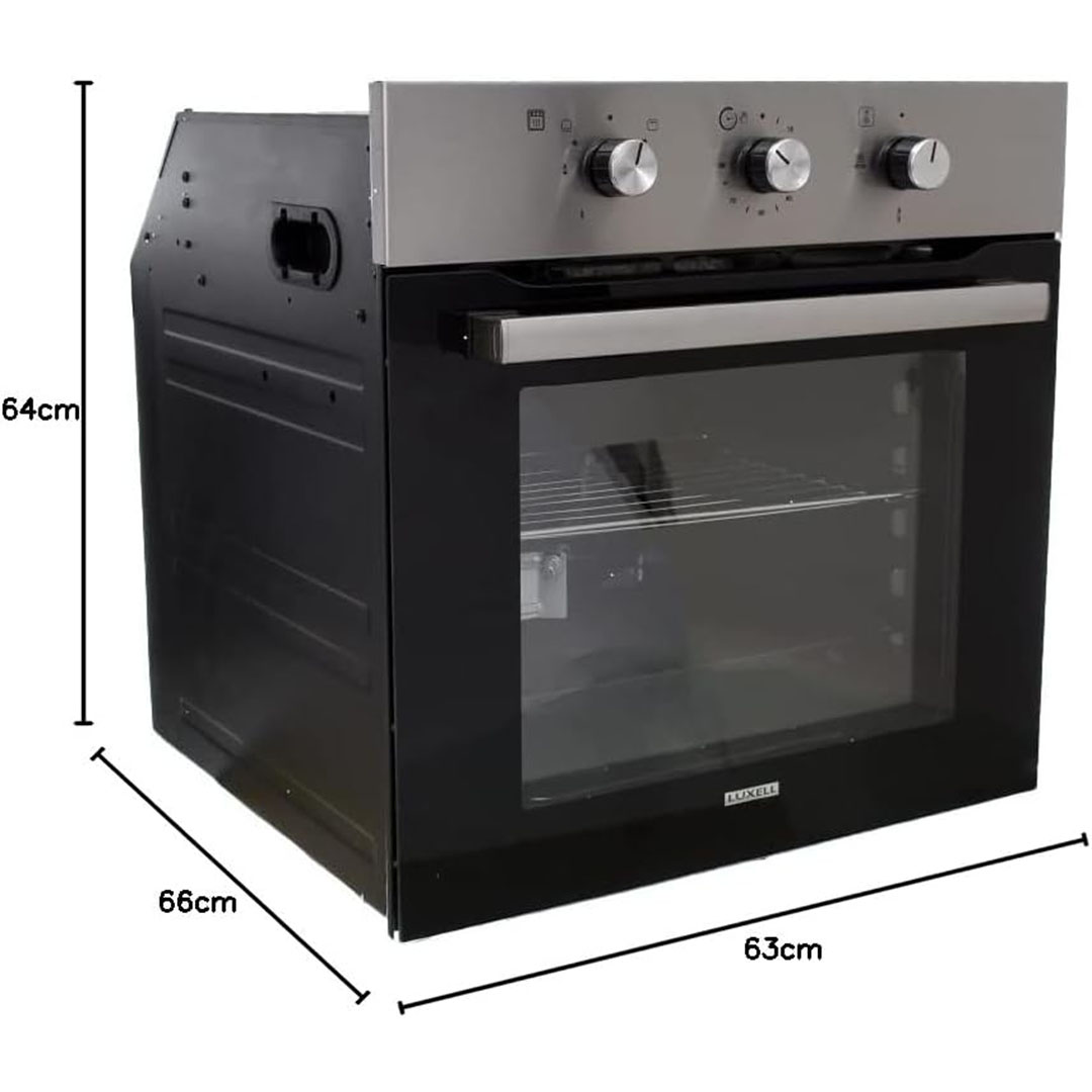 بوتاجاز بفرن كهربائي زجاجي وموقد غاز وشفاط بلت ان كومتيل - استانلس اسيل