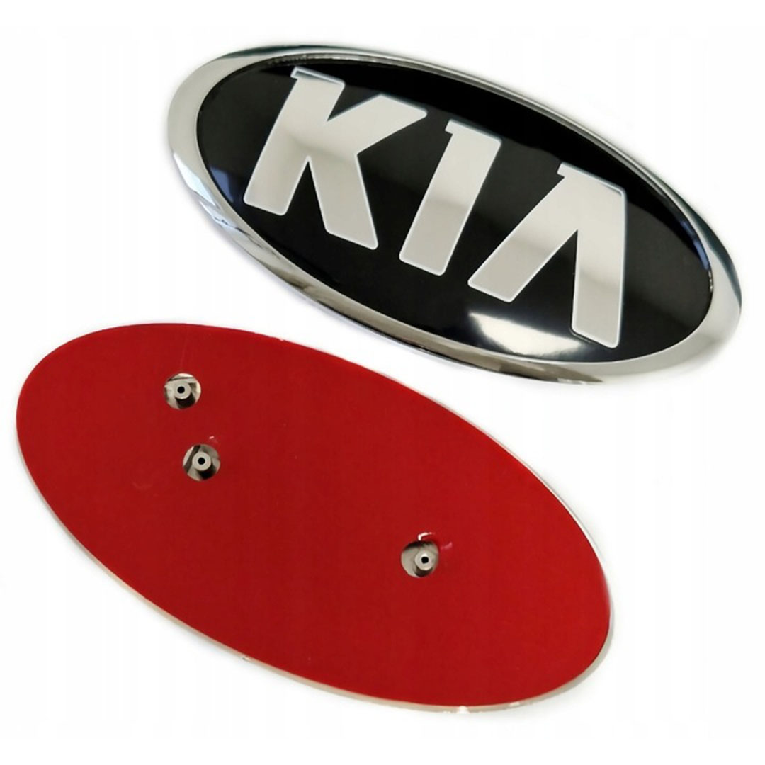 ملصق لوجو كيا 3D – فضي × أسود