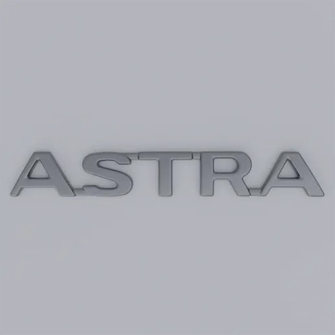ملصق لوجو أسترا 3D – فضي