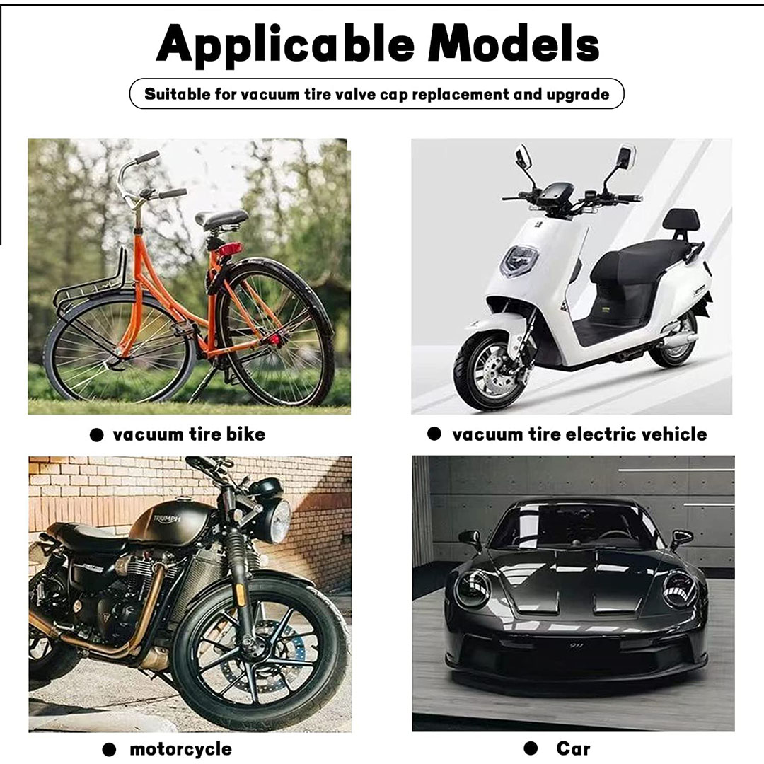 أغطية مضيئة لصمامات العجل - 4 قطع - أزرق