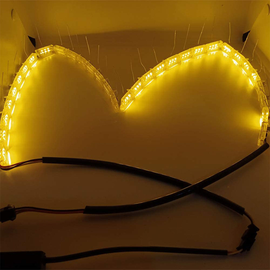 شريط ليد للفانوس الامامي كريستال - 12 سم - أبيض / أصفر