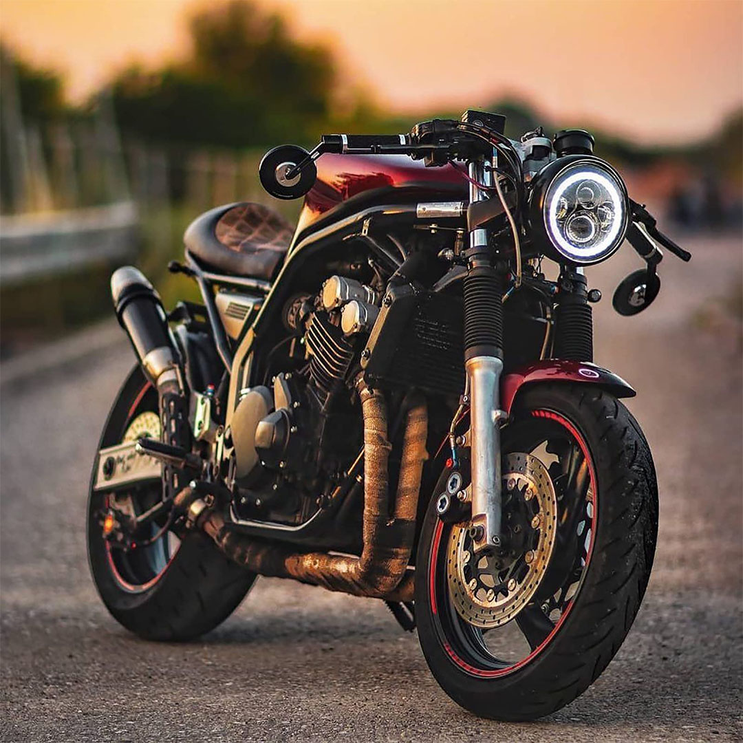 مصباح أمامي LED دائري للموتوسيكل - أبيض