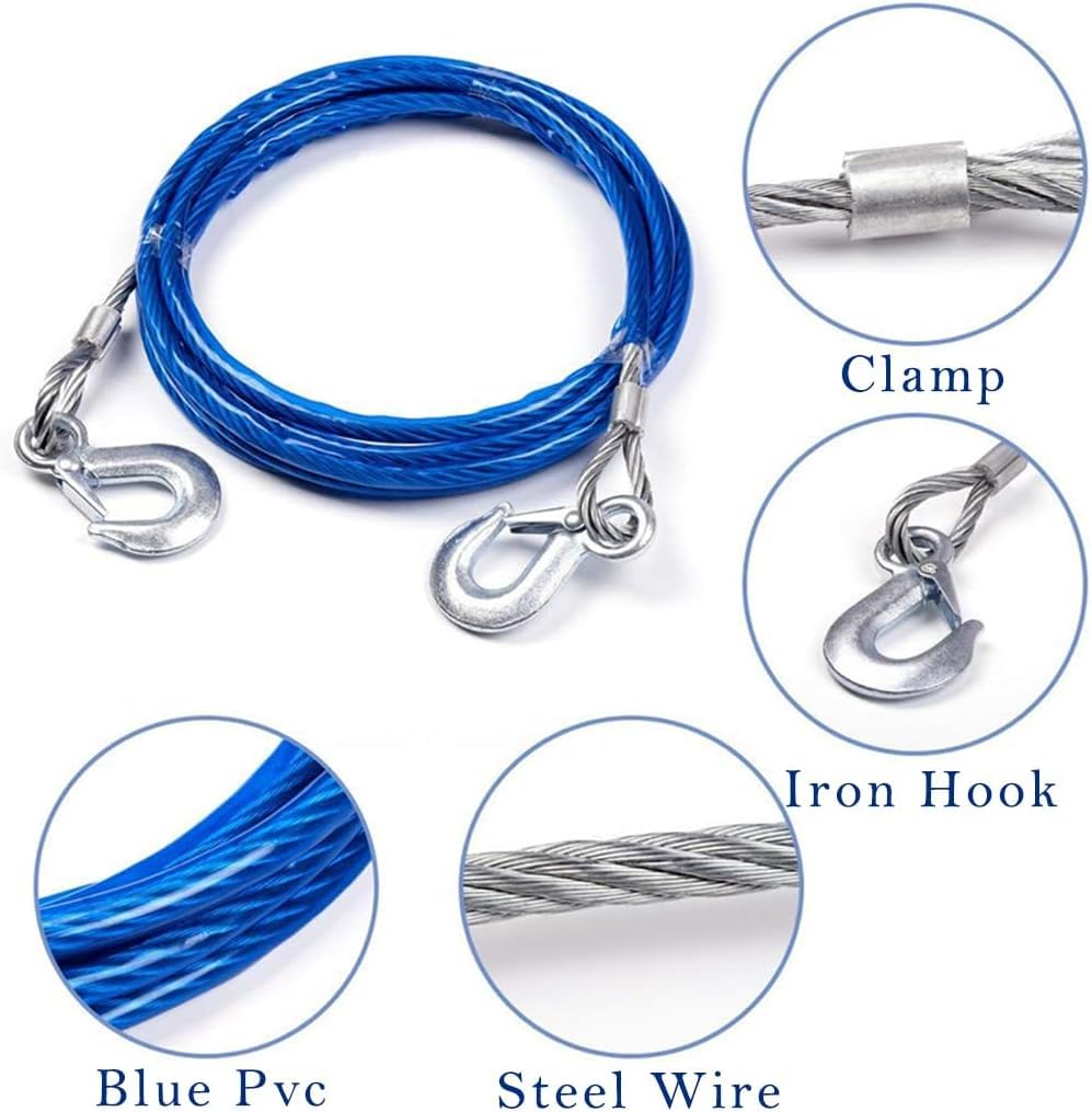 واير سحب سيارة - 4 متر - أزرق