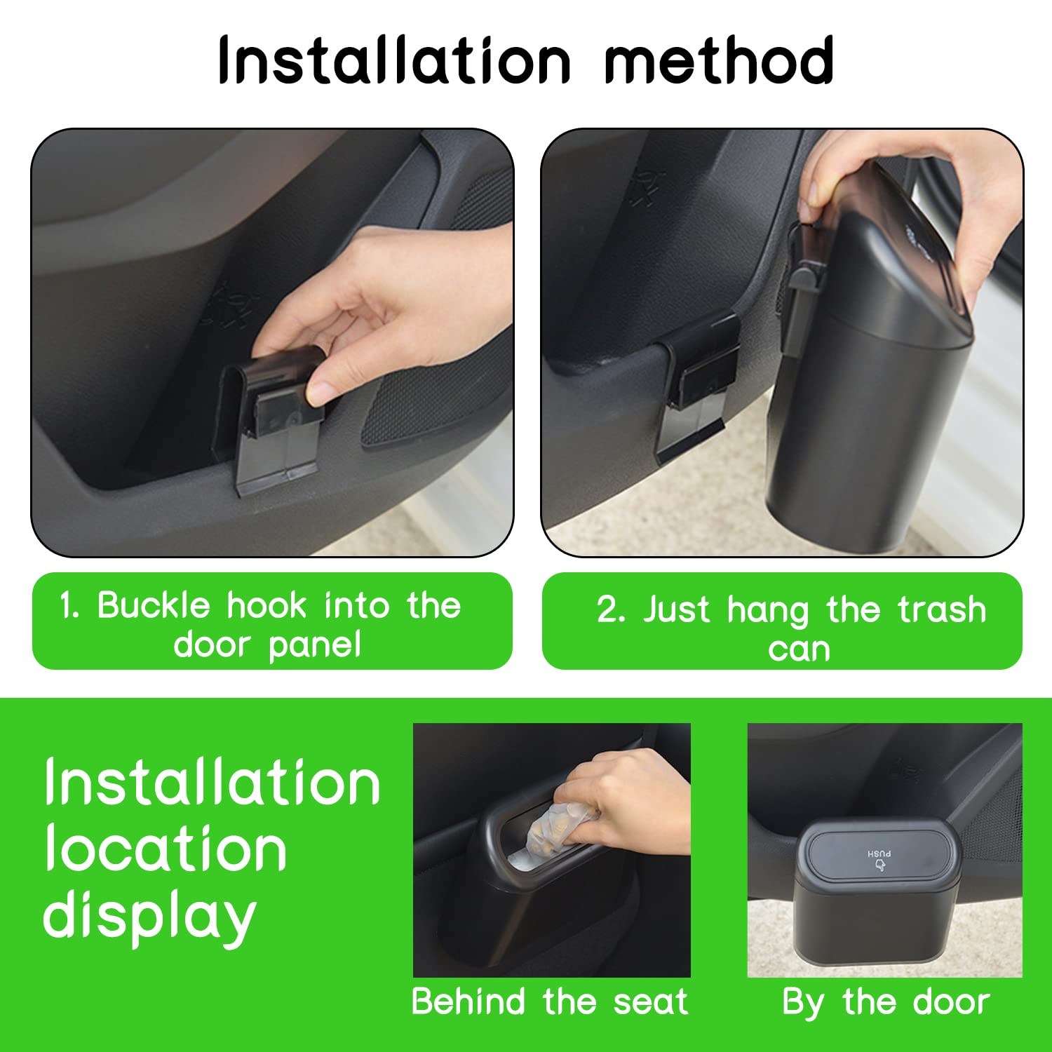 باسكت مهملات صغير للسيارة - أسود