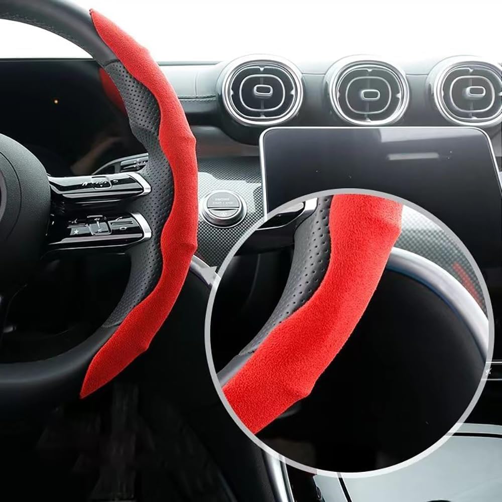 جراب طارة دركسيون السيارة - 2 قطعة - أحمر