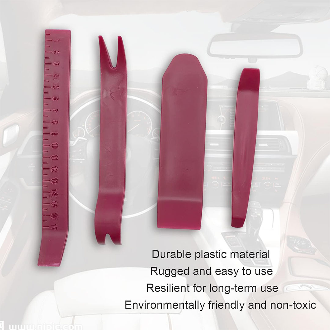 طقم أدوات صيانة السيارة بدون خدوش - أحمر