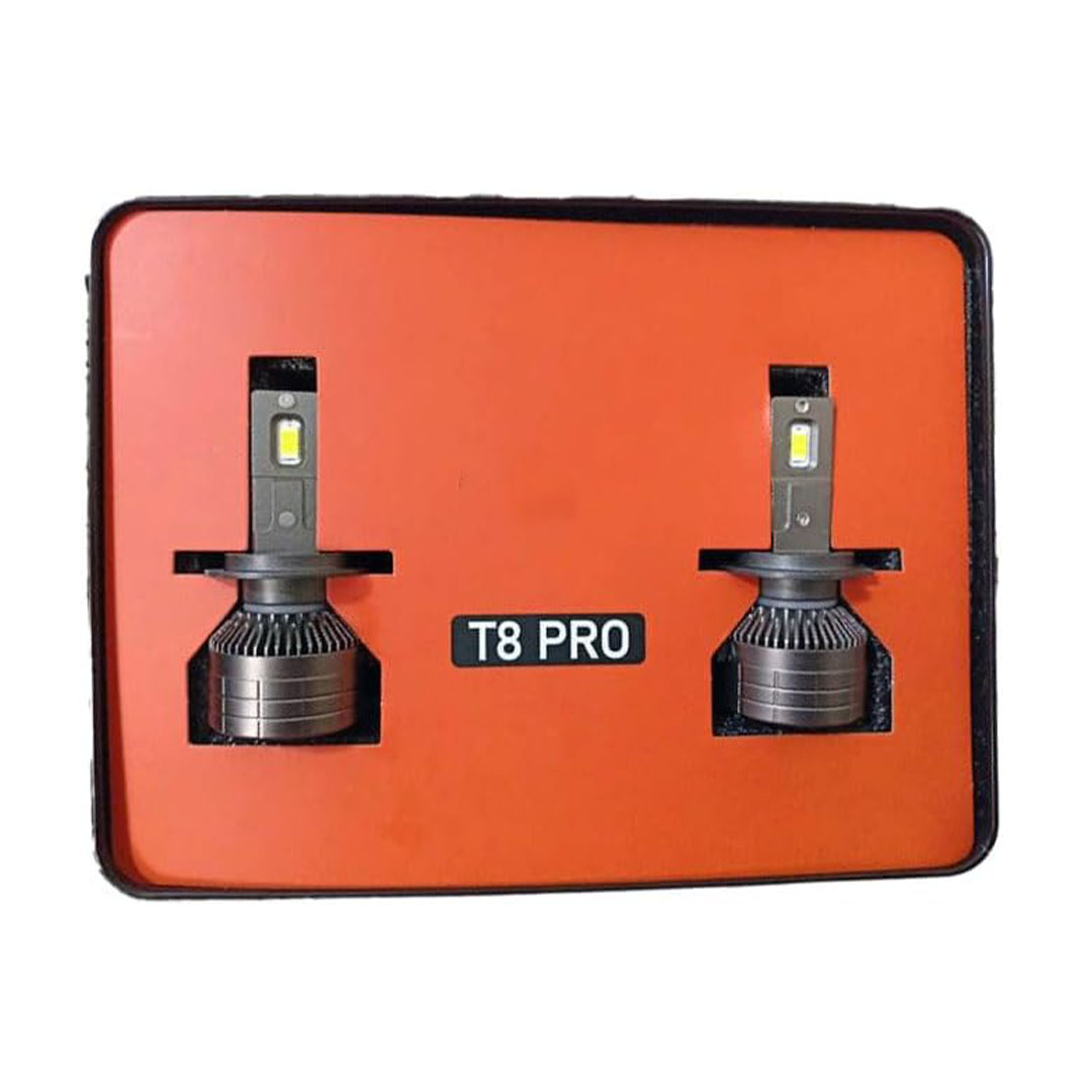 لمبات فانوس أمامية ليد للسيارة T8 برو - 65 وات - 9007
