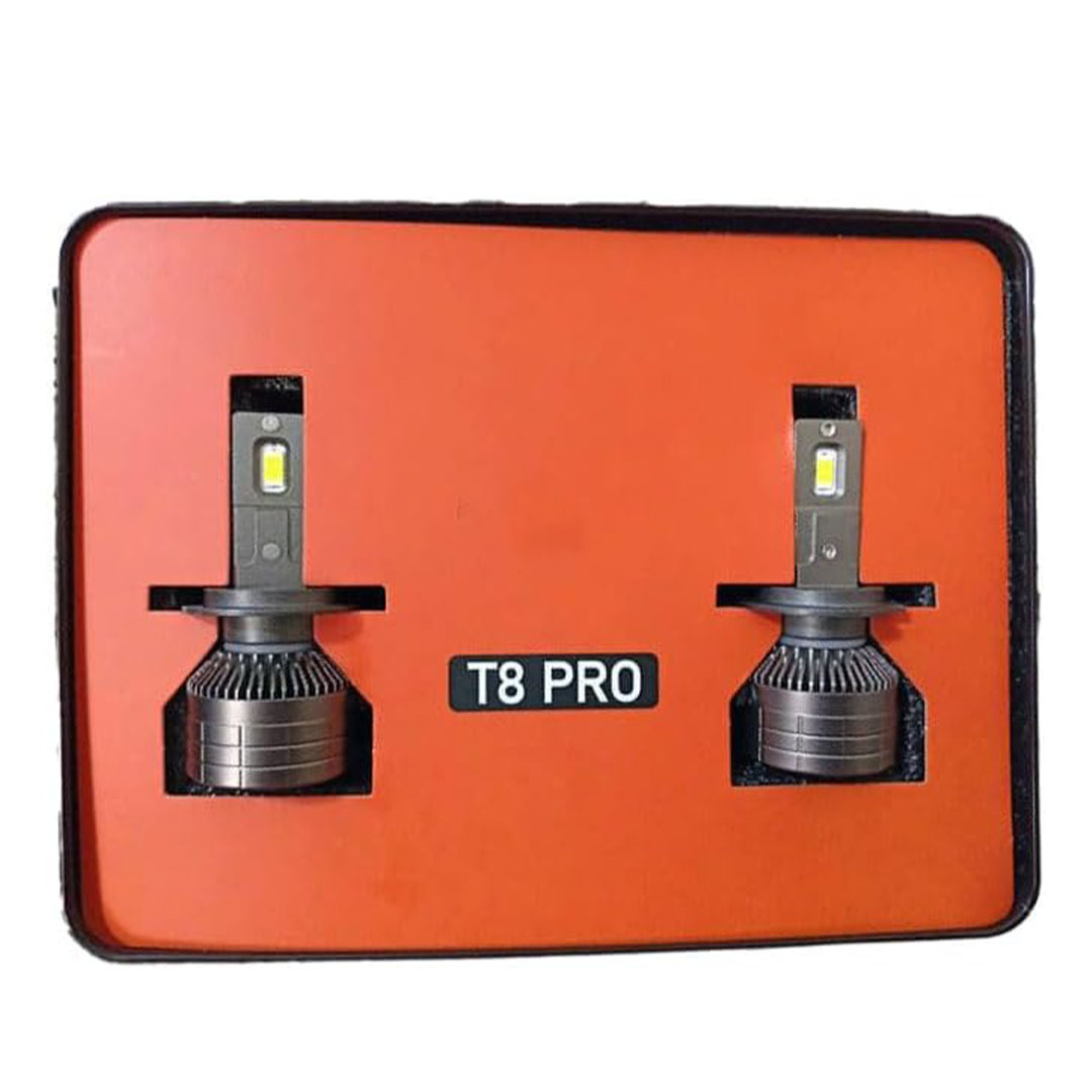 لمبات فانوس أمامية ليد للسيارة T8 برو - 65 وات - H4