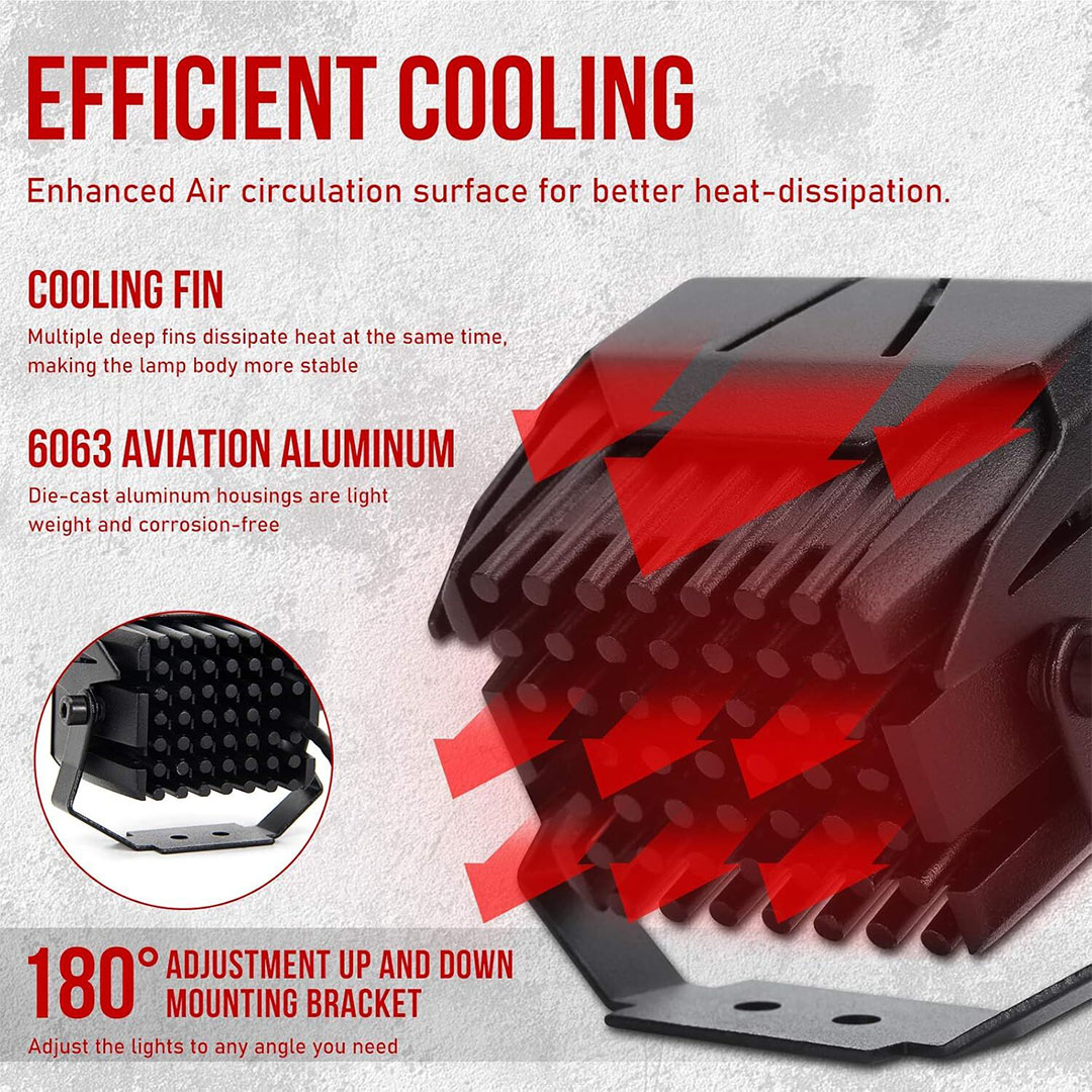 كشاف أمامي للدراجة النارية - 60 وات - أسود