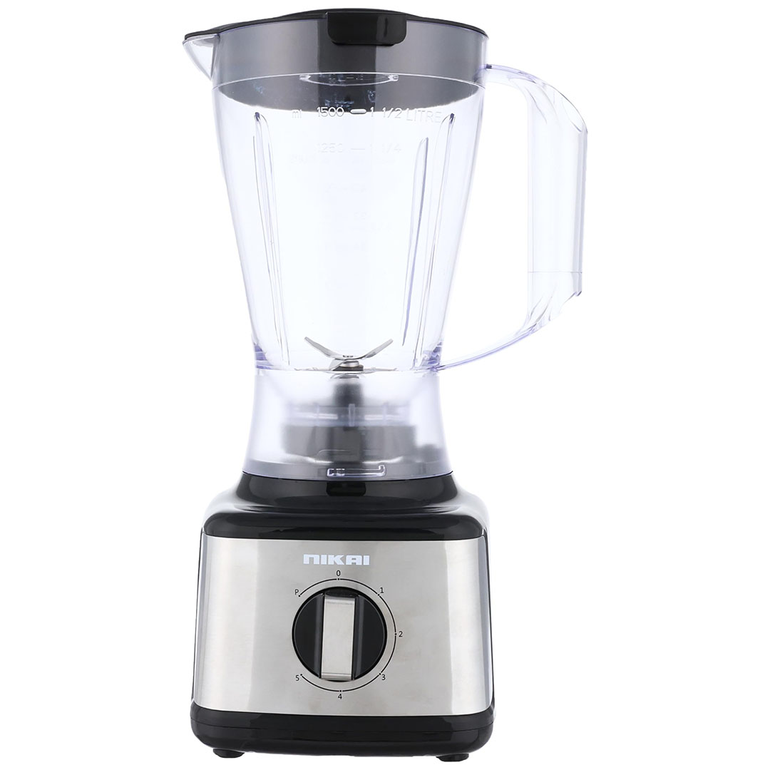 خلاط نيكاي 3*1 - 500 وات - سيلفر - (كابة+مطحنة+خلاط)