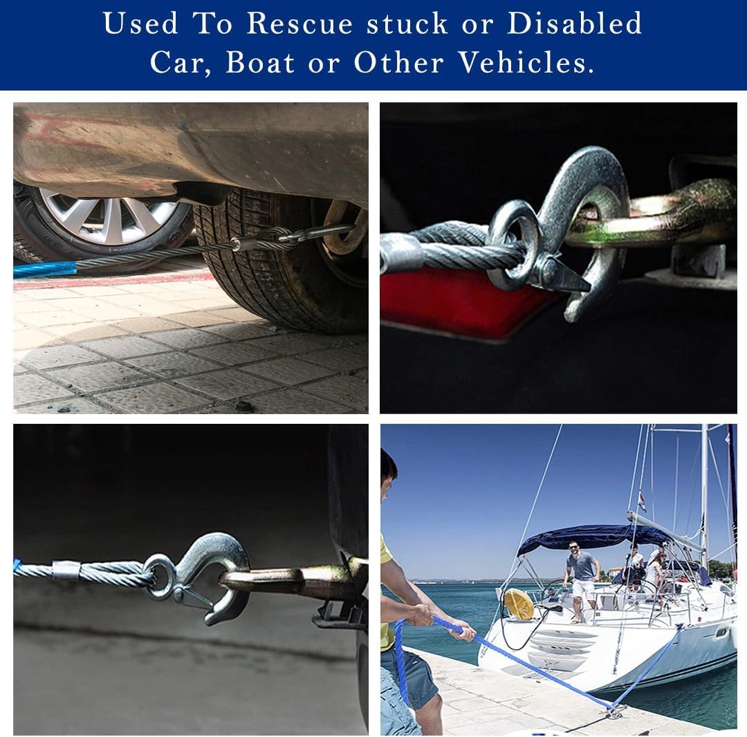 واير سحب سيارة - 4 متر - أزرق