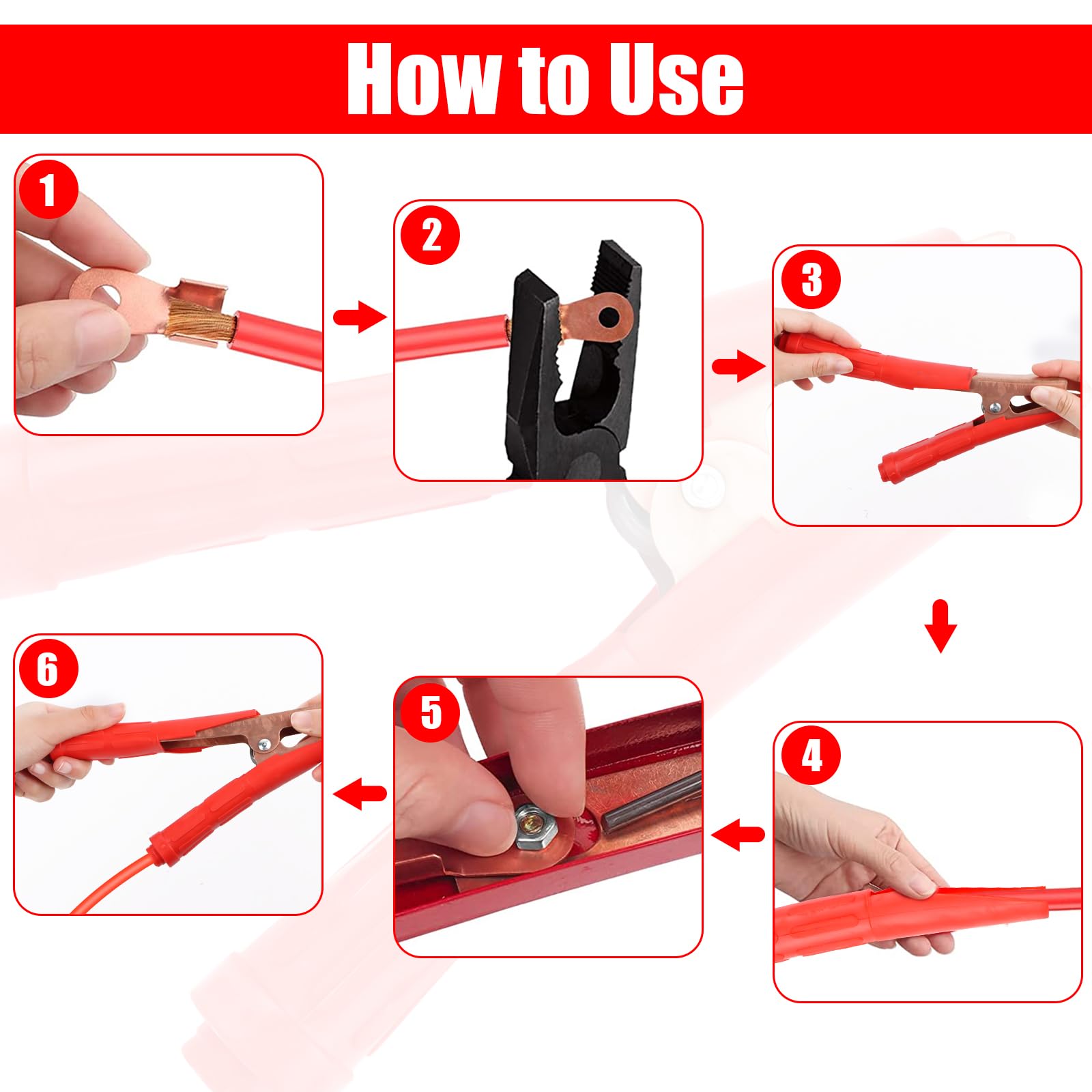 مشابك كابل بطارية من النحاس 500 امبير - 2 مشبك