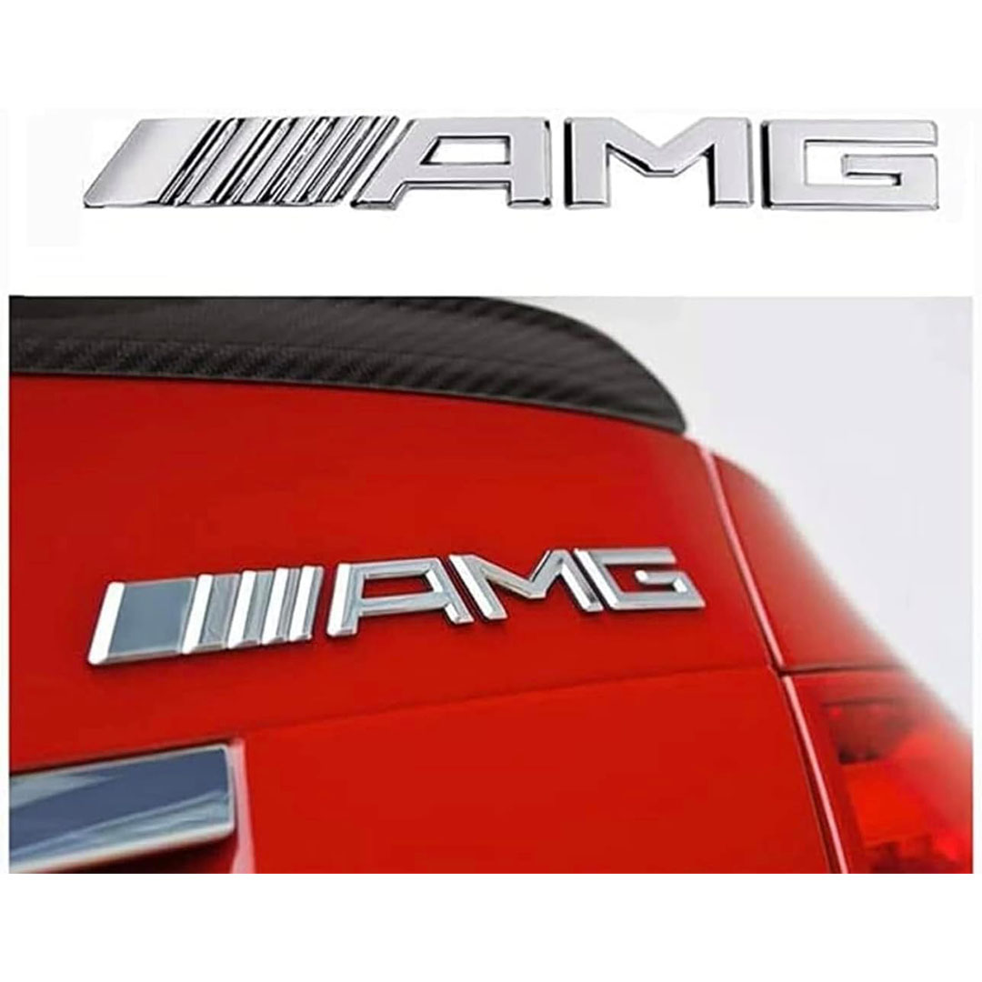 ملصق شعار AMG متوافق مع مرسيدس بنز - فضي