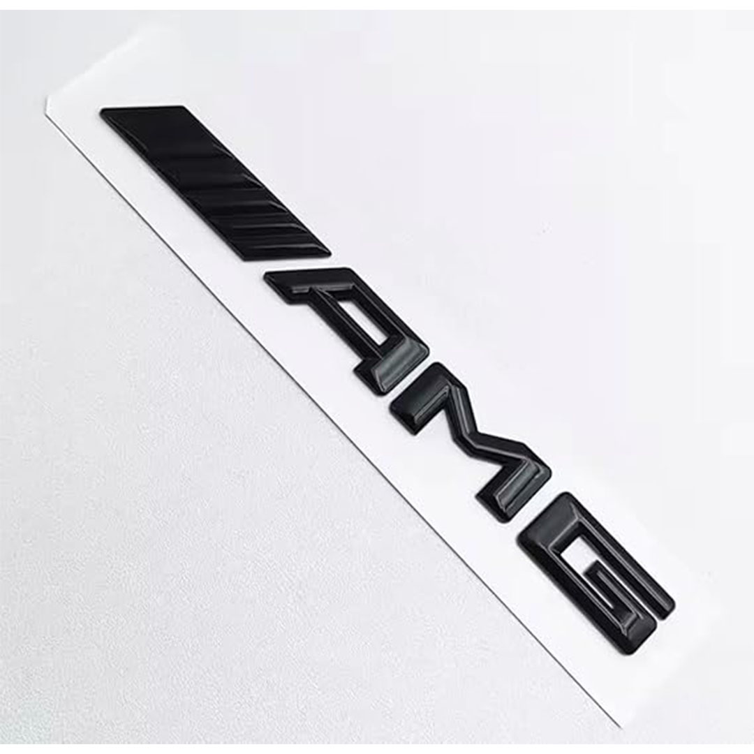 ملصق تحكم سيارة ABS شعار AMG متوافق مع مرسيدس بنز - أسود