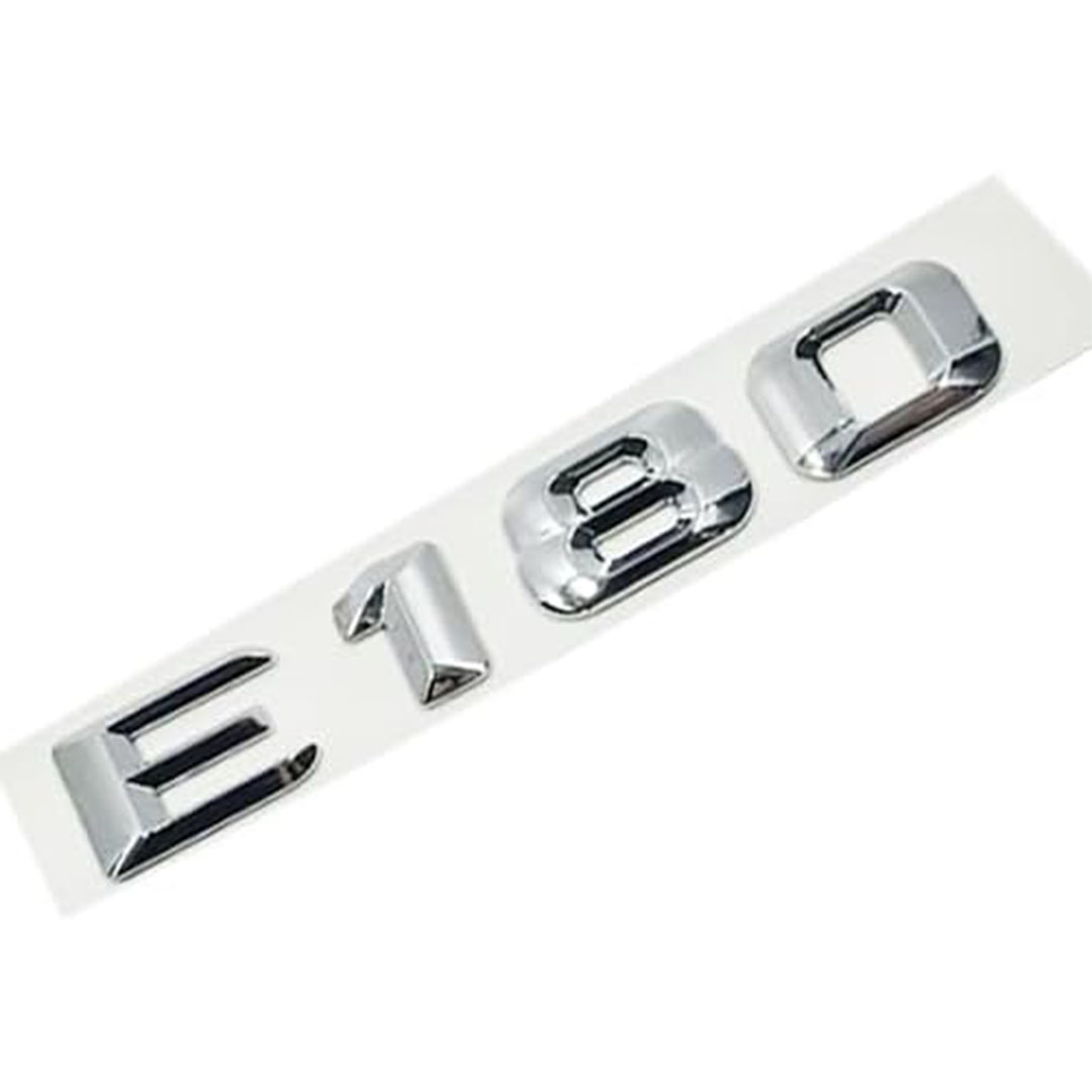 ملصق شعار ثلاثي الأبعاد - متوافق مع ميرسيدس E180 - فضي