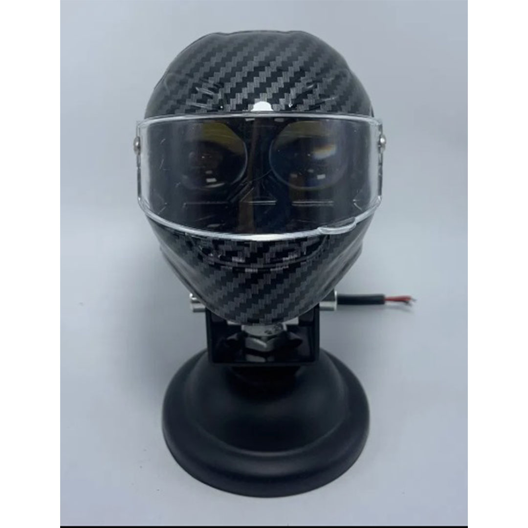 كشاف LED على شكل خوذة كربون للموتوسيكل