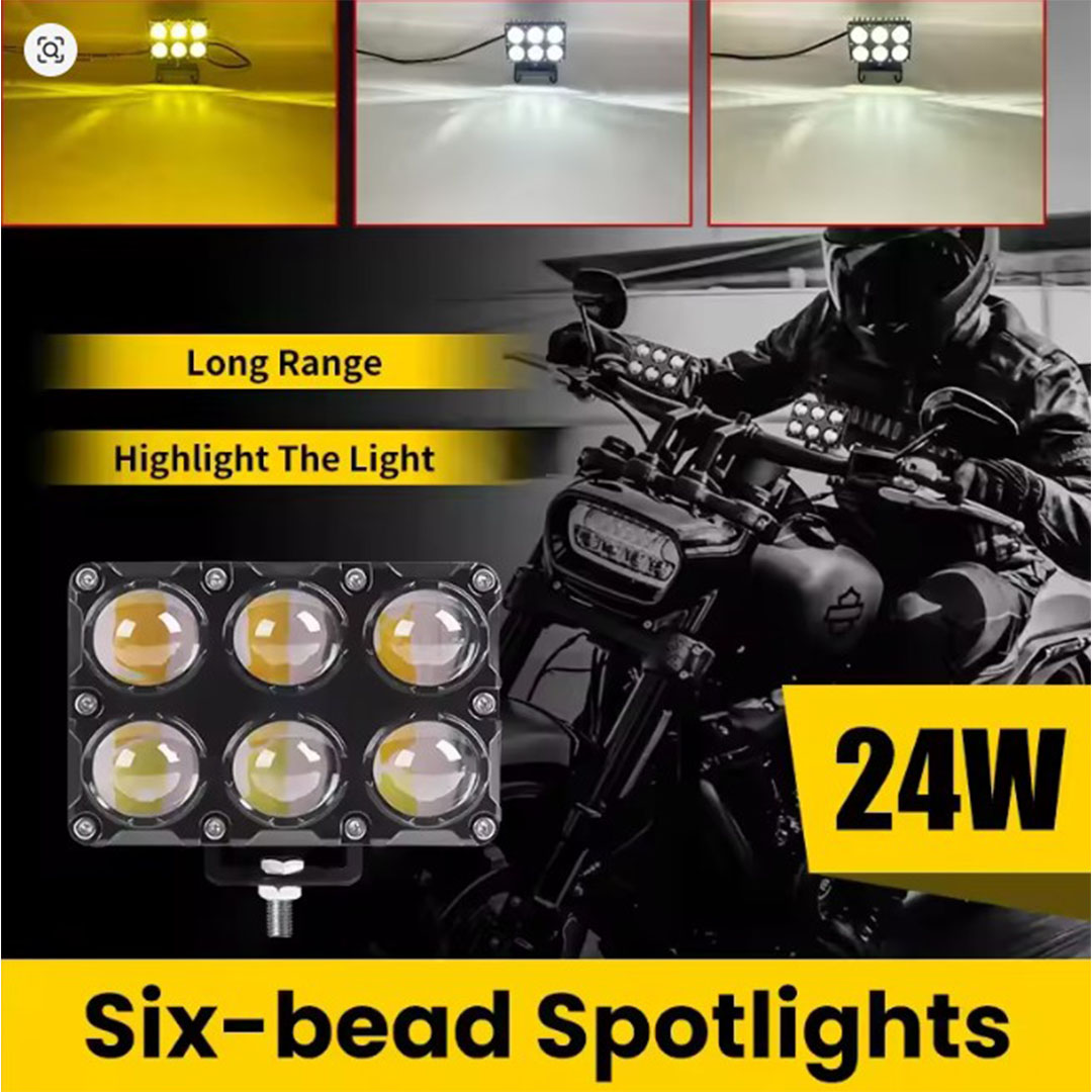 مصباح دراجة نارية LED - 6 عدسات