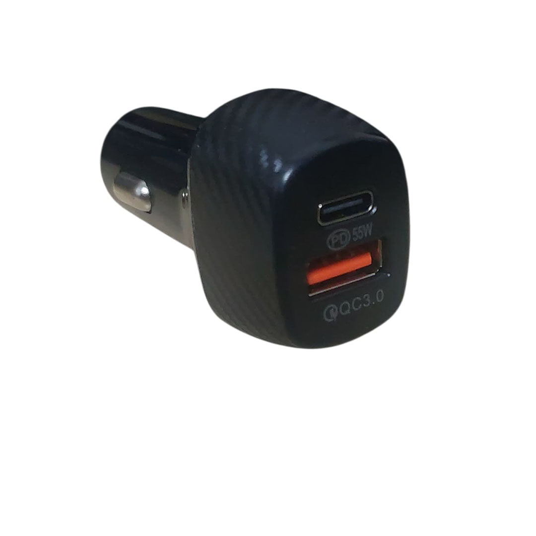 شاحن سيارة فائق السرعه - 55 وات - أسود