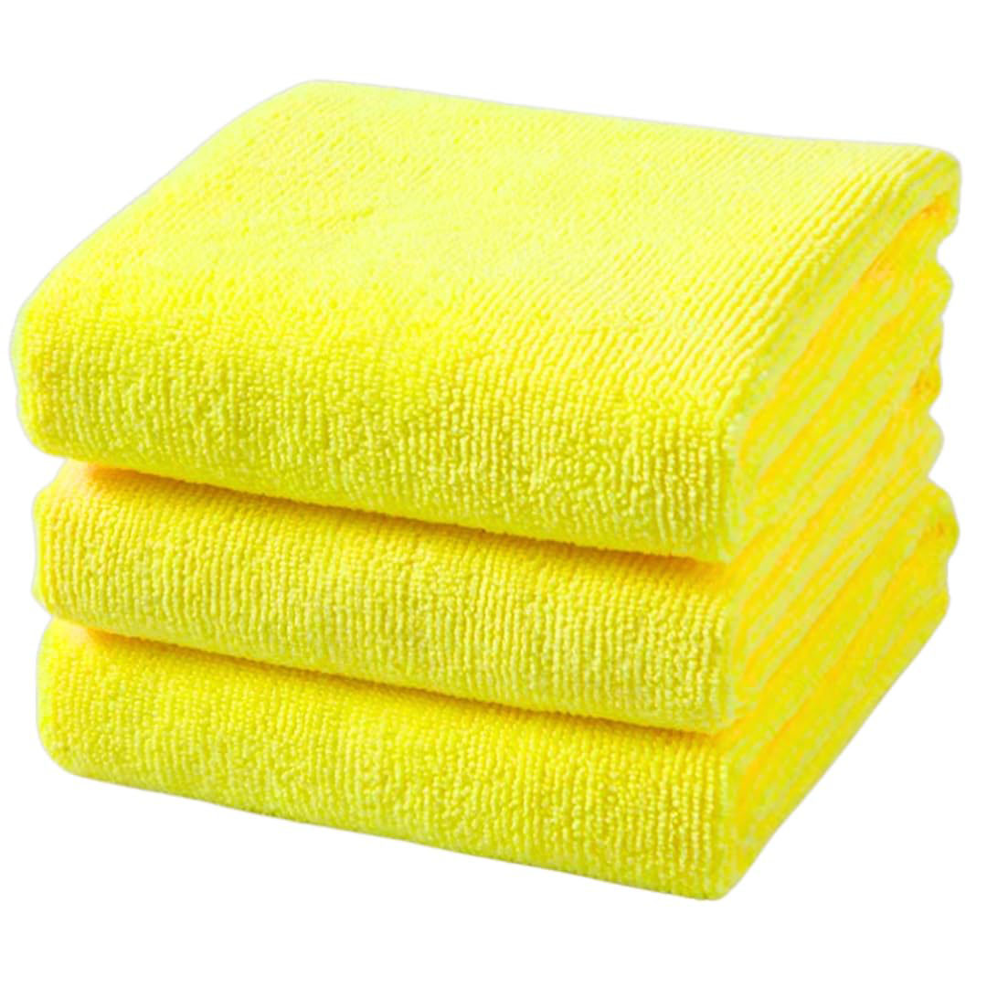 قماشة تنظيف من المايكروفايبر - مقاس 40 × 40 سم - 3 قطع - أصفر