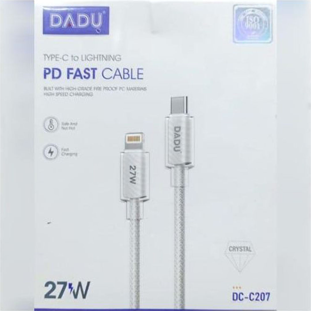 كابل شاحن Type-C إلى آيفون - أبيض Dadu DC-C027 - 27W