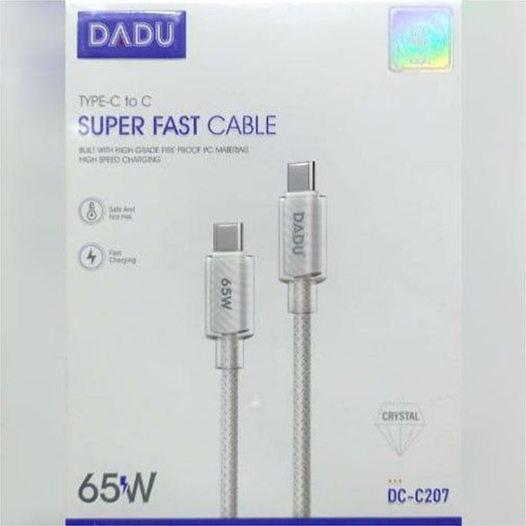 كابل شاحن Type-C إلى Type-C - أبيض Dadu DC-C207 - 65W