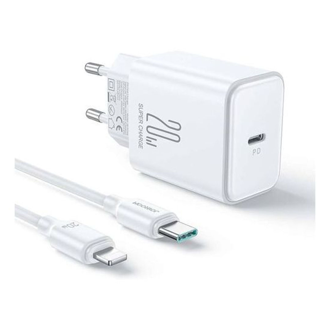 كابل شاحن سريع 20W PD USB-C إلى Lightning - أبيض JOYROOM JR-TCF06