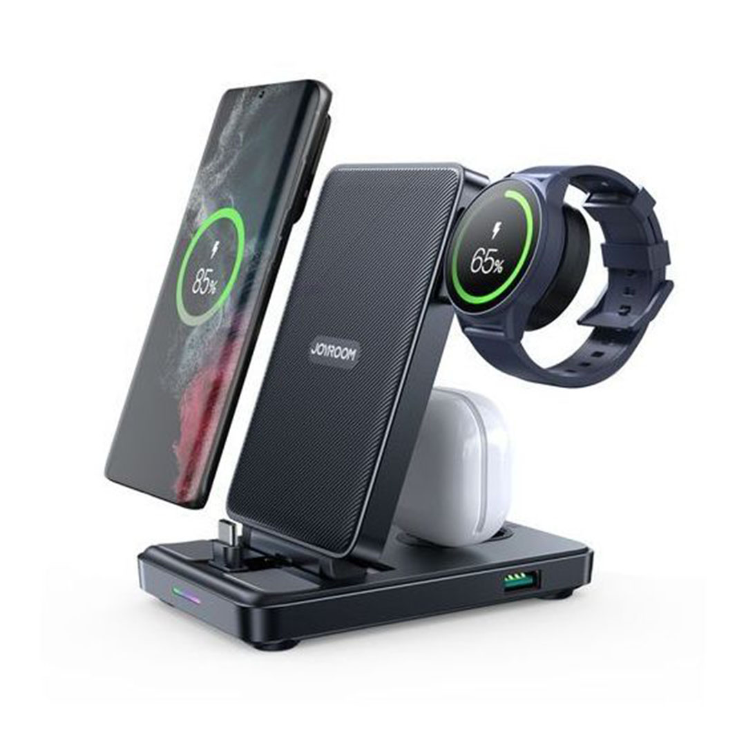 باور بانك مغناطيسية قابلة للطي 4 في 1 - أسود JOYROOM JR-WQS01