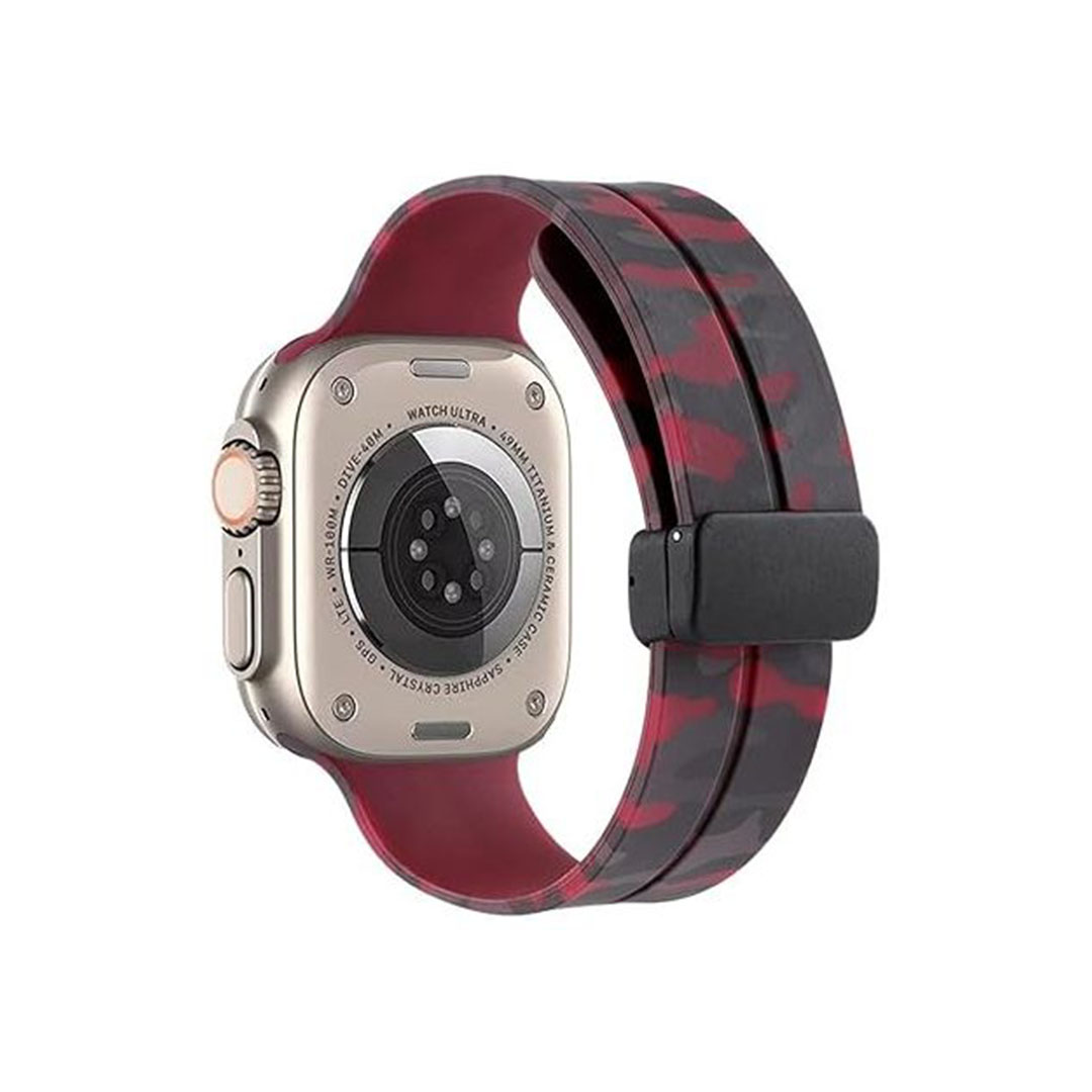 سوار سيليكون بمشبك لساعات ابل الذكية - أسود