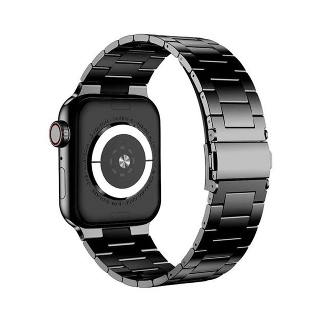 سوار لساعات ابل الذكية من الفولاذ المقاوم للصدأ - أسود