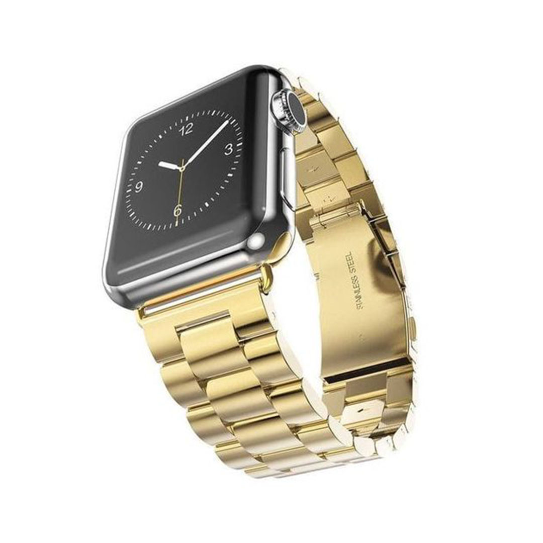 سوار لساعات ابل الذكية من الفولاذ المقاوم للصدأ - لايت جولد