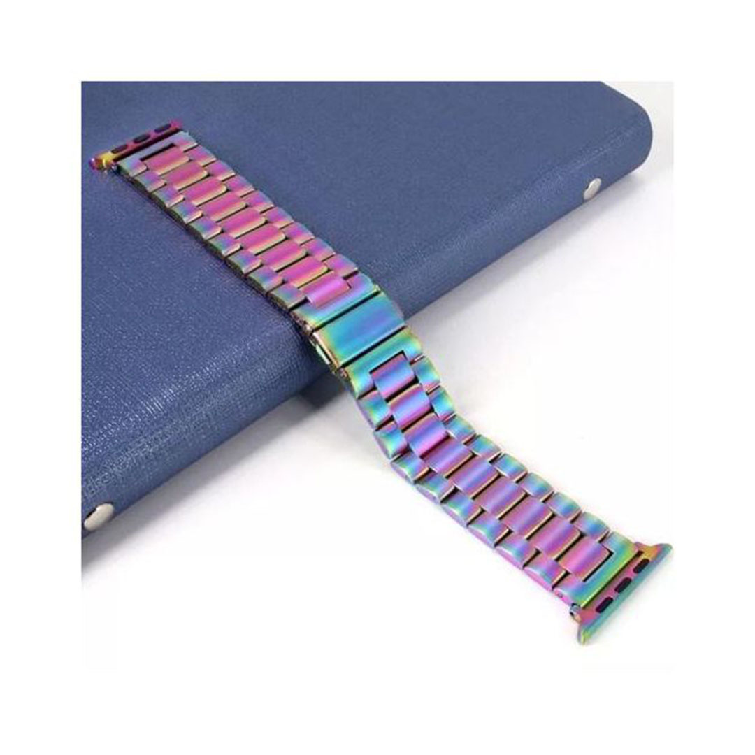 سوار لساعات ابل الذكية من الفولاذ المقاوم للصدأ - ملون