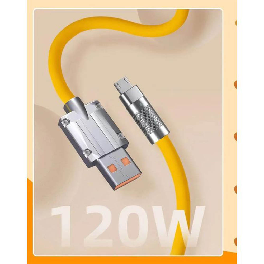 120W كابل شحن سريع مايكرو - 1 متر - أصفر