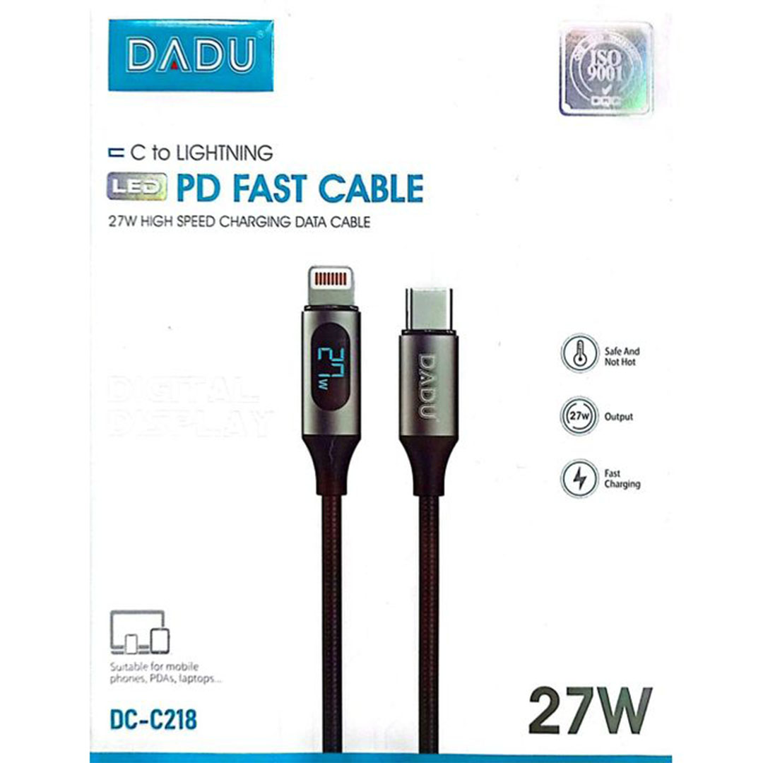 كابل شحن سريع Type-C إلى Lightning - أسود Dadu DC-C218