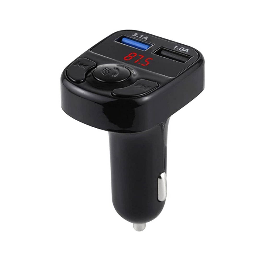 X22 مشغل MP3 بلوتوث بمنفذين شحن USB للسيارة - أسود