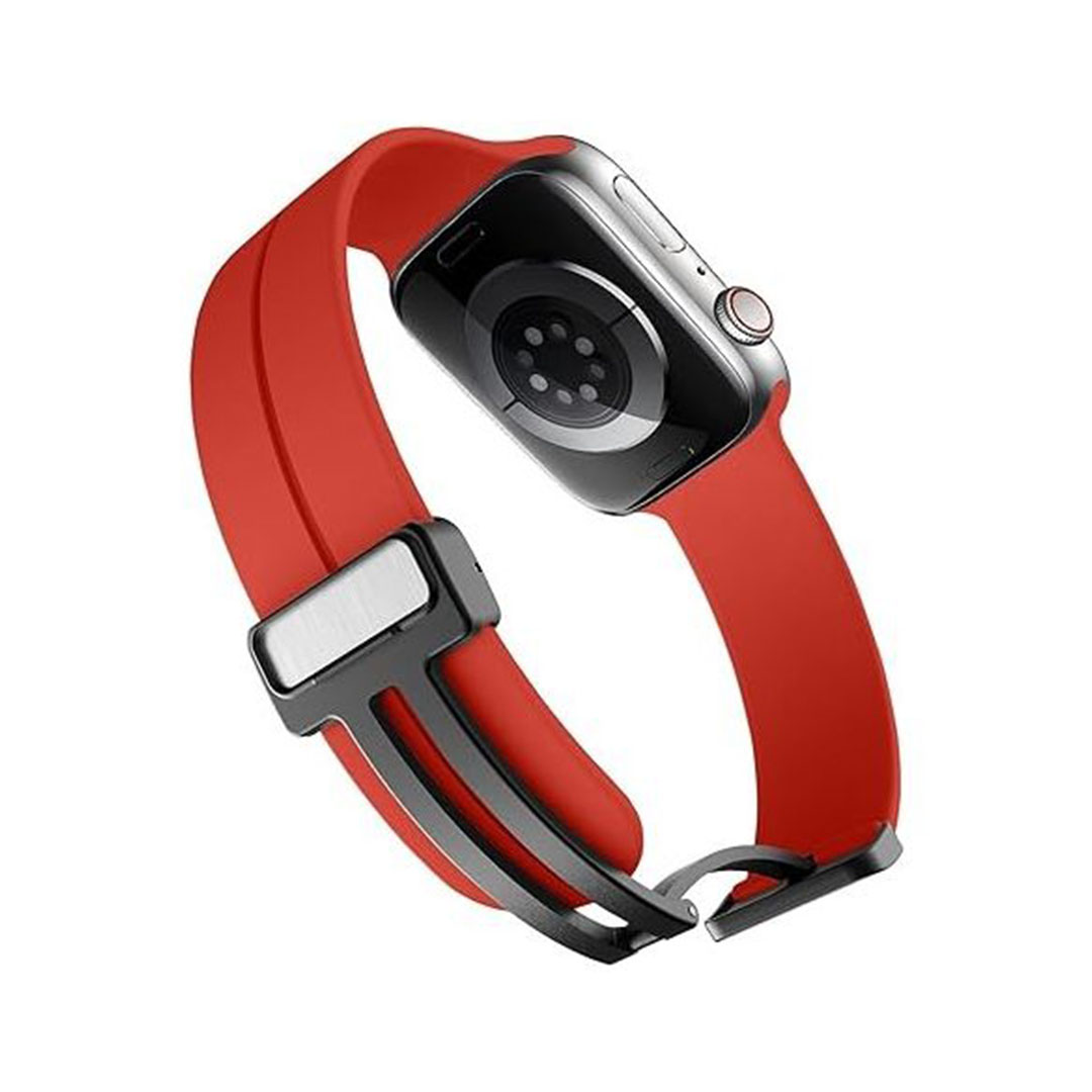 سوار سيليكون بمشبك لساعات ابل الذكية - أسود